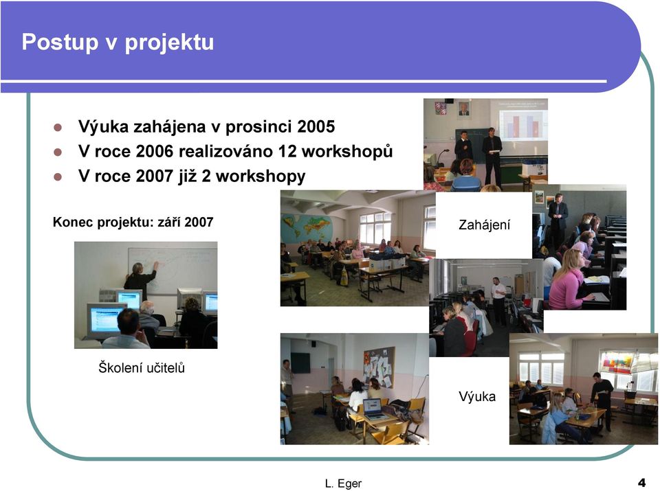 roce 2007 již 2 workshopy Konec projektu: