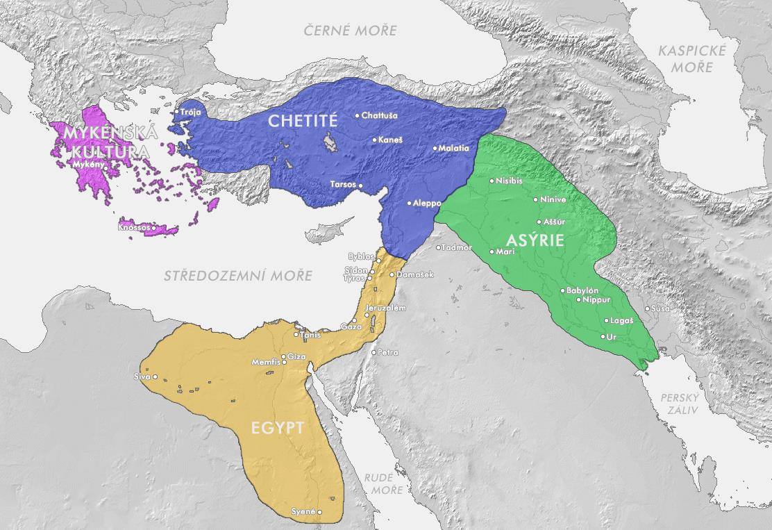 Rozloha Chetitské říše 10) Mapa zachycující rozsah
