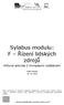 Sylabus modulu: F Řízení lidských zdrojů